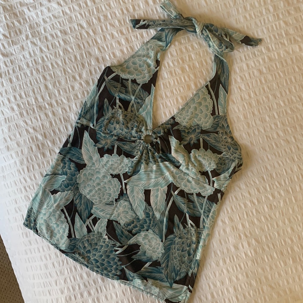 Ann Taylor Tropical Floral Halter Top